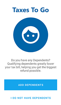 Add dependents screen